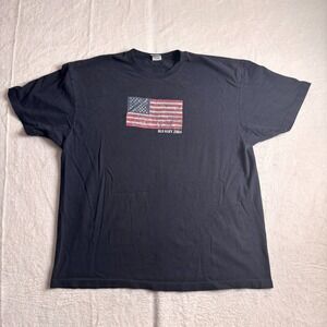 Y2K Old Navy Shirt Mens 2XL Blue‎ USA Flag Graphic Short Sleeve Logo Crew Neck *